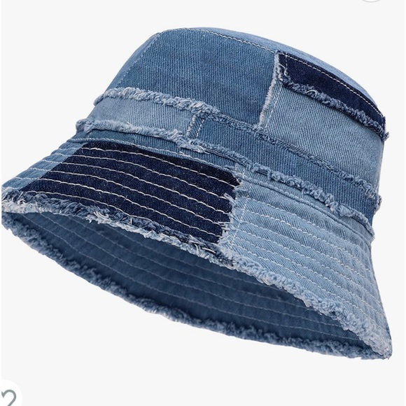 NWT GuanGu Denim Bucket Hat for Women Washed Packable Summer - Picture 3 of 8